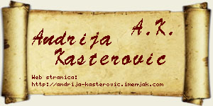 Andrija Kašterović vizit kartica